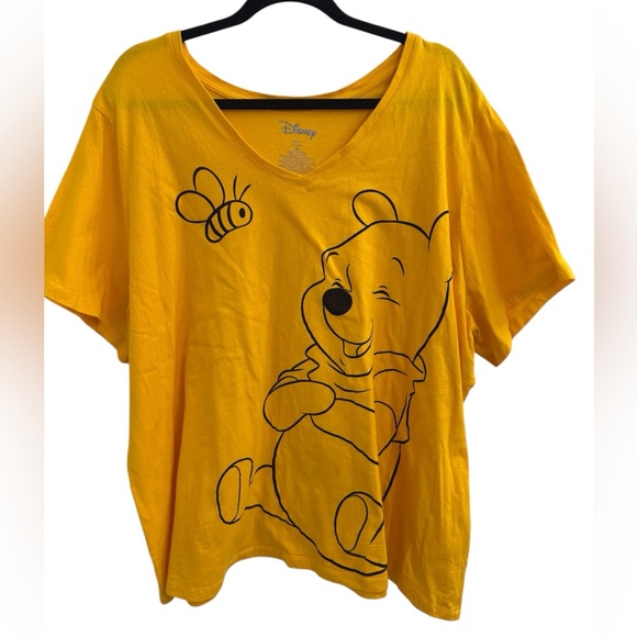 Disney Tops - Disney Women’s Gold Winnie the Pooh V-Neck Tee Short Sleeve Size 3X